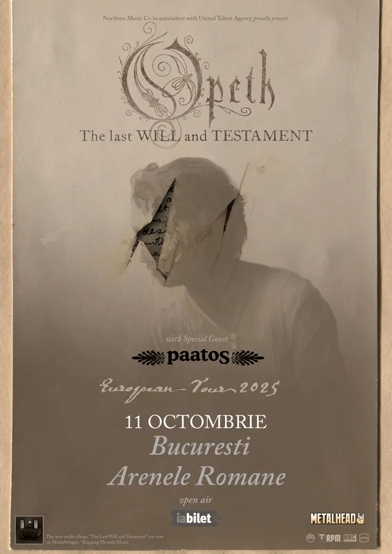 Opeth, The Last Will and Testament – Bucharest , Arenele Romane – 11th October&nbsp;2025